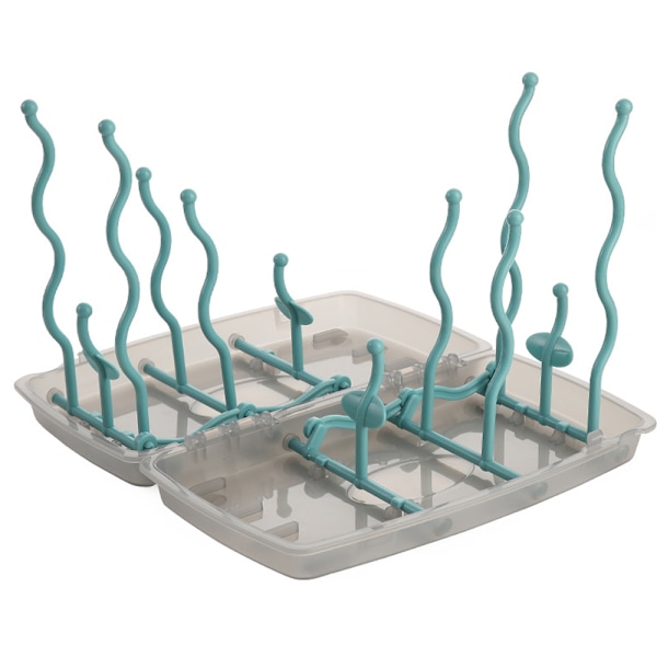 Bærbart sammenleggbart tørrestativ for babyflasker, plassbesparende design