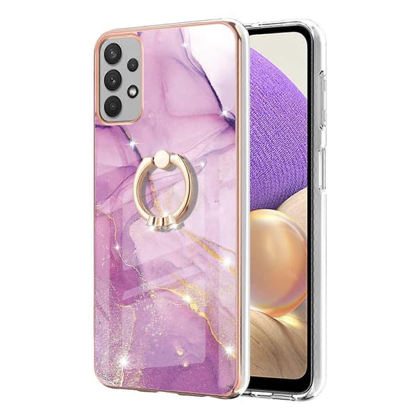 (Ny) Til Samsung Galaxy A33 5G Galvanisering Marmor IMD TPU Telefoncover med Ringholder