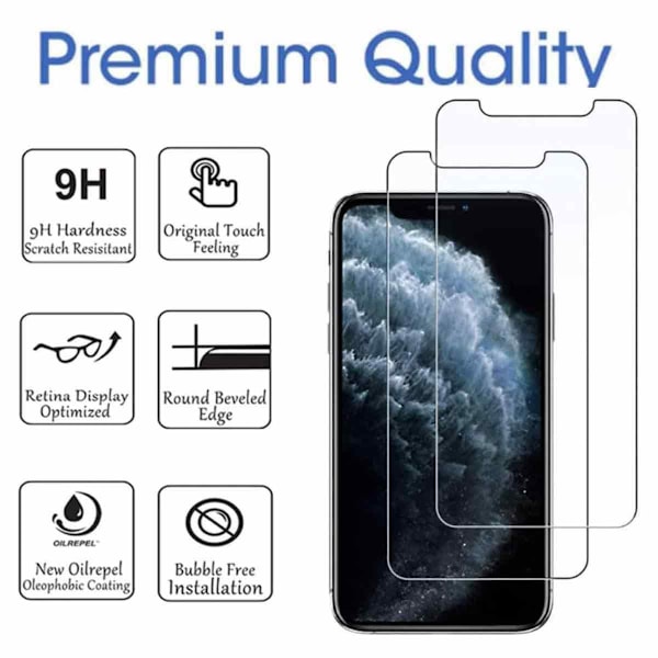 2 förpackningar - iPhone XR - skärmskyddare i härdat glas