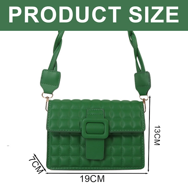 Trendy rombisk veske i kunstig skinn, ny mote Messenger-veske, enkel skulderveske