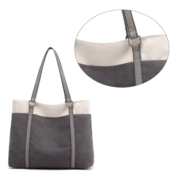 Dame Laptop Tote Bag for Arbeid Lettvekt Splice Canvas Håndveske