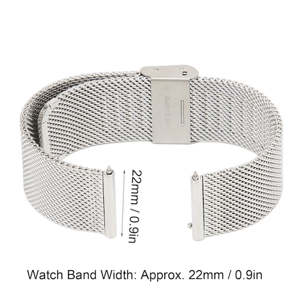 22mm Armband i Rostfritt Stål, Vävt Nätband, Snabbkoppling, Universellt Spänne för Amazfit GTR 3 Silver