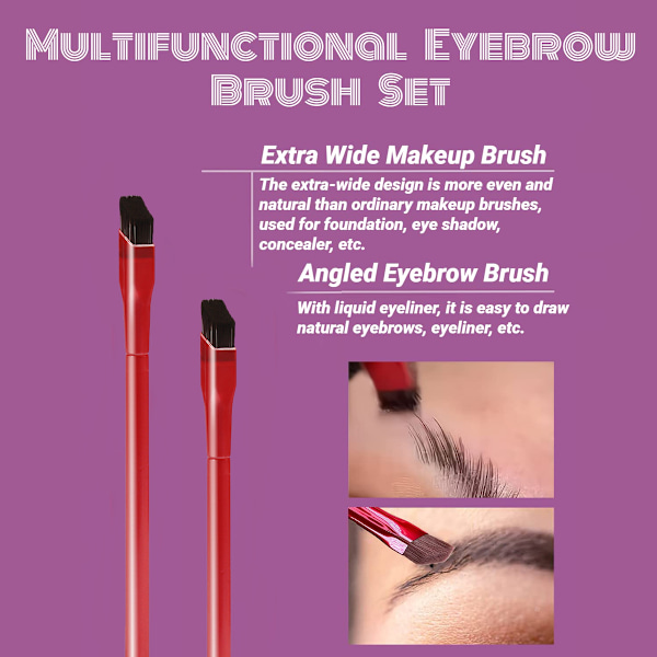 2 st Ögonbrynsborste Multifunktionell Ögonbrynsborste Tredimensionell Concealer Makeupborste Vinklad Ögonbrynshårlinjeborste
