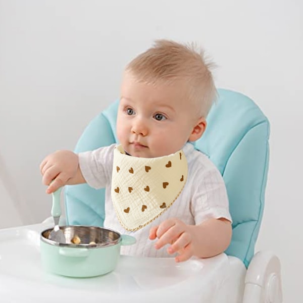 Baby Spädbarn Triangel Square Square Sjal 360 Sjal Pojke och Flicka Nyfödda Lämplig för Dregling och Tandspottning