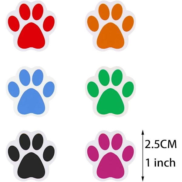Paw Prints Stickers (1 tum/ 500 Stickers) Dog Stickers Paw Prints Stickers,Självhäftande etiketter Väggdekal i djurform,Paw Stickers Rulle för