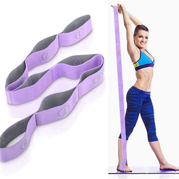 Elastiskt Yoga Stretchband, Multi-Loop för Fysioterapi, Pilates, Yoga, Dans