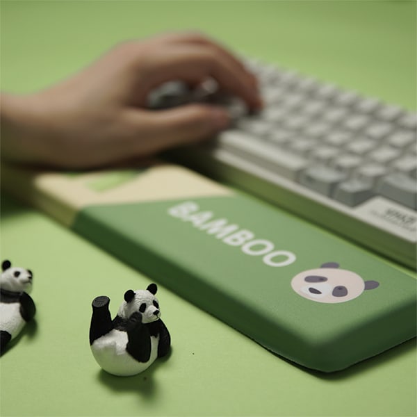 Håndledsstøtte til Tastatur, Behagelig Hukommelsesskumfyld, Skridsikker, Bambus Panda