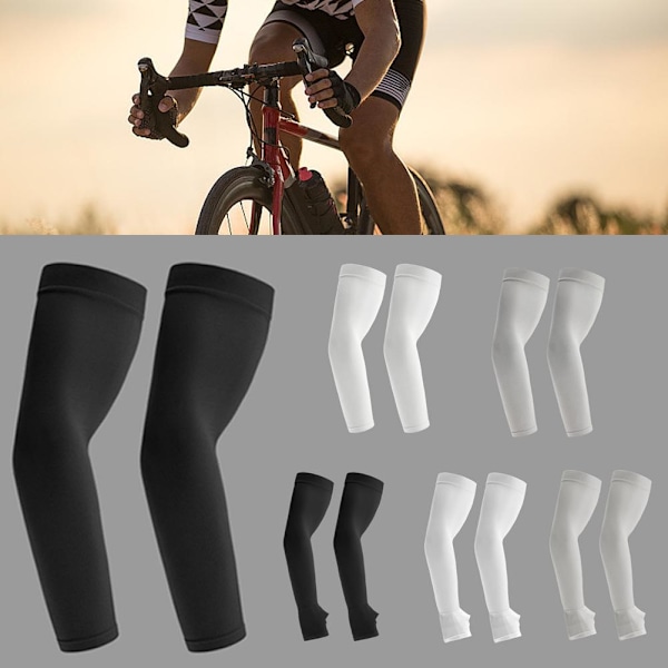 1 Par Kylande Armskydd UV Solskydd Sport Utomhus no hand cover white