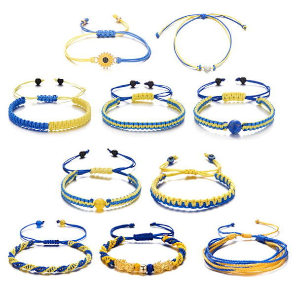 Ukraina Stickade Armband Justerbart Ukraina Fredsarmband V4O1 S8M4 Z1O4 N6Y9 D One size