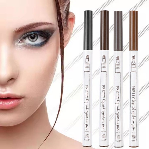 4-punkts Ögonbrynspenna Vattentät Långvarig Flytande Ögonbryn P 3#Dark Grey 5ml