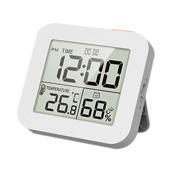 Digital Duschklocka med Alarm Termometer Hygrometer Klocka Vägg N1Y1 White 1pcs