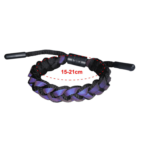 Flätat pararmband reflekterande färgskiftande armband för män kvinnor födelsedagspresent S4 Black One size