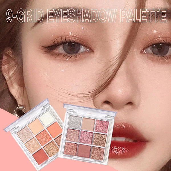 9 PalaceGrid Ins-Style Ögonskuggspalett Glitter Pärla Prisvärd Matt A9O9 01 # Coral Pink 10g