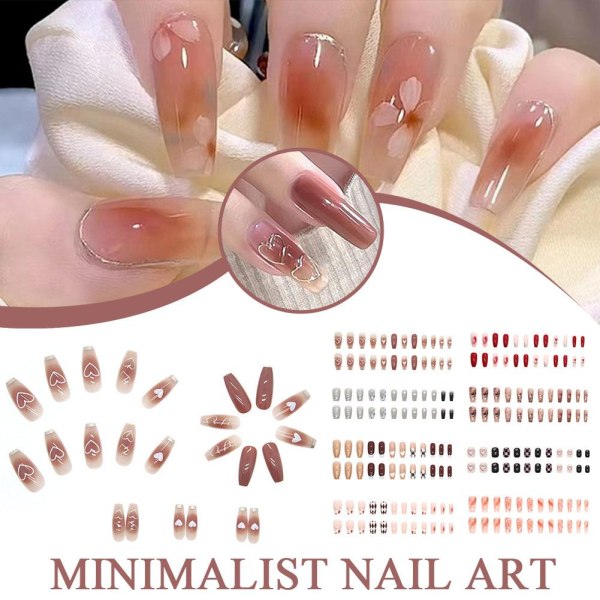 24st Nail Art Fake Nails DIY Fake Nail French Bling Finger Nail 8 one-size