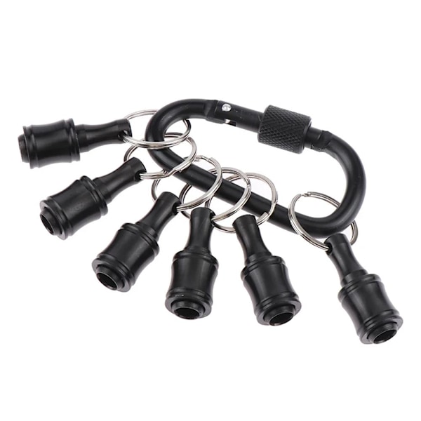 6 st 1/4\" Hex Shank Snabbkoppling Nyckelring Skruvmejsel Bits Verktyg. G4I9 black one