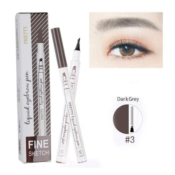 4-punkts Ögonbrynspenna Vattentät Långvarig Flytande Ögonbryn P 3#Dark Grey 5ml