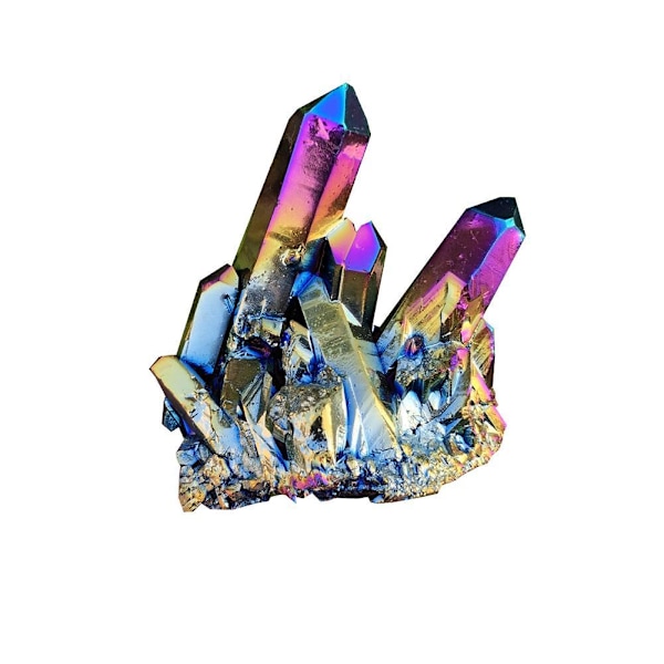 Regnbåge Aura Titanium Kvarts Kristallkluster Exemplar Healing Stone Gifts.UK