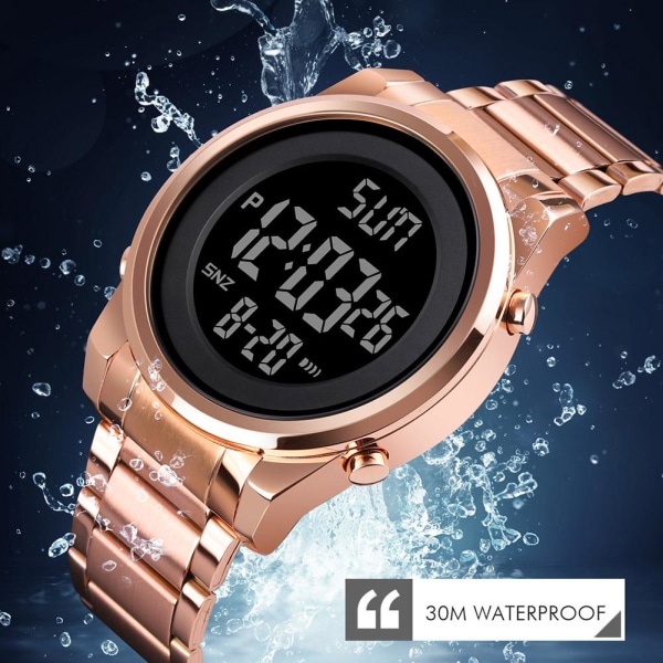 Skmei Simple Business Watch för män Multifunktionell stålremsa Wa Gold One size
