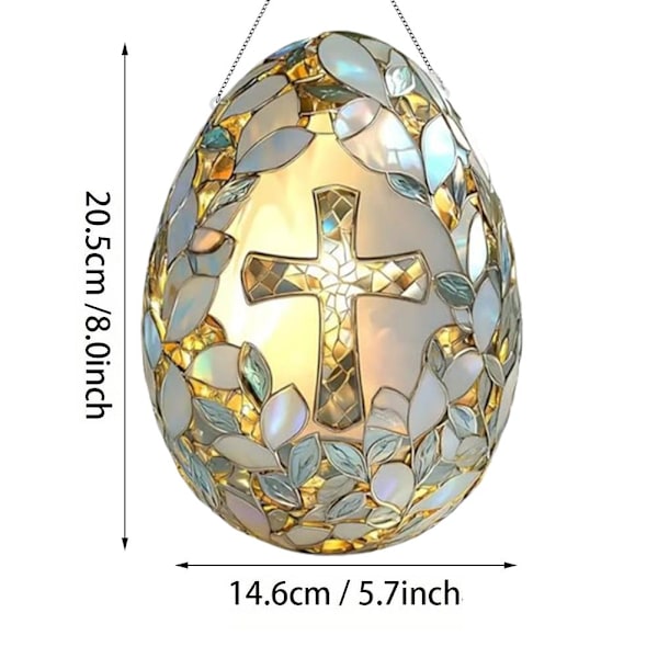 Påsk Kors Ägg Solfångare, Kristet Påsk Kors Fönsterhängande Solfångare, Kristet Påsk Målat Glas Ornament, Påsk Fönsterhängande