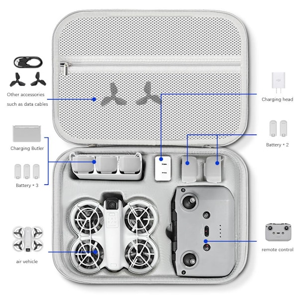 För Dji Neo Drönare Förvaringsväska Handhållen Flygkamera Tillbehör Pu Portabel Set Väska Låda N9 Grey PU material For DJI Neo