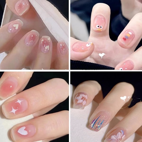 14 st 3D Blomster Nagelsticker - Lätt att Ta Bort - Flickaktigt Hjärta Sommar Nagelsti S1U3 C-064 14pcs