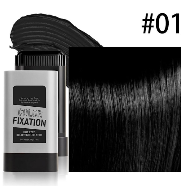 Långvarig hårfärgstift med inbyggd kam för att bättra på hårfärgen vid rötterna GX Black 20g
