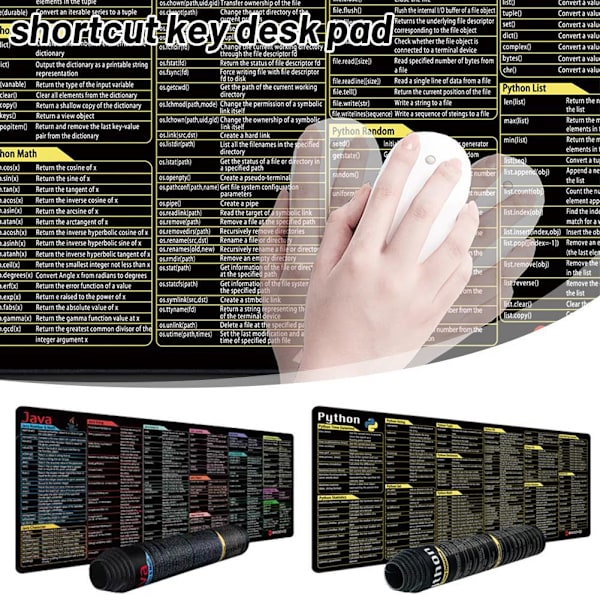 Python Programmering Musmatta Stor Genvägar Fusklapp Tangentbord Musmatta Snabb JAVA 300*600*2mm