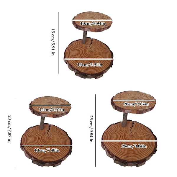 Tårtställ Dessertdisplay Trä Party Bondgård Träställ Bröllop Rustik Vånings B0V1 Pl Serverings Våningstorn 3 wooden S