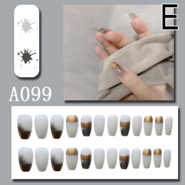 24ST Nail art med lim Pressa på naglar Nail Art Patch Fake Nail A099  one-size