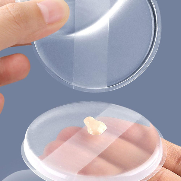 Jelly Mjuk Silikon Gel Puder Puff Svamp för Kosmetiskt Ansikte Fou circular 1pcs
