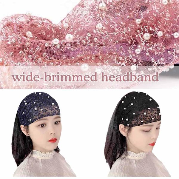 Utsvängd Hårband med Blommor, Koreansk Stil för Smink ✨ U5T9 black one-size