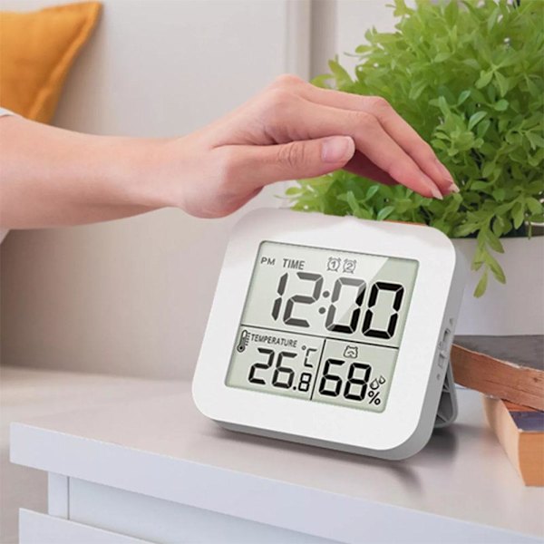 Digital Duschklocka med Alarm Termometer Hygrometer Klocka Vägg N1Y1 White 1pcs