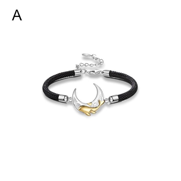 1/2x Snäcka Val Månform Armband Flätat Rep Pararmband Älskare Armringar Resten Av Livet J6K2 sliver3 onesize