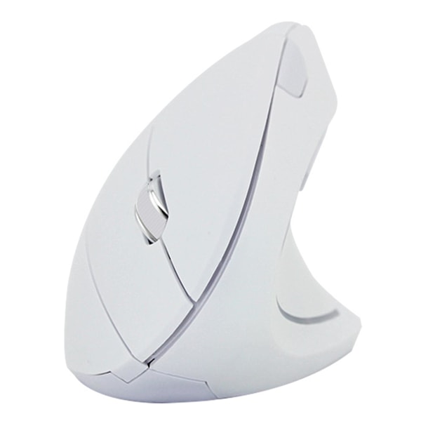 1x trådlös spelmus vertikal ergonomisk optisk möss för PC white without battery