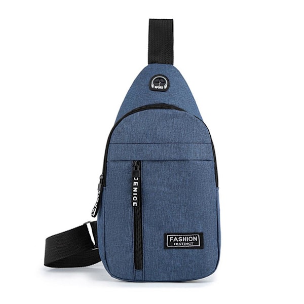 Oxford Tyg Bröstväska Stor Kapacitet Sport Utomhus Ryggsäck Crossbody Enkel Axel Fritid V5a5 Blue One size