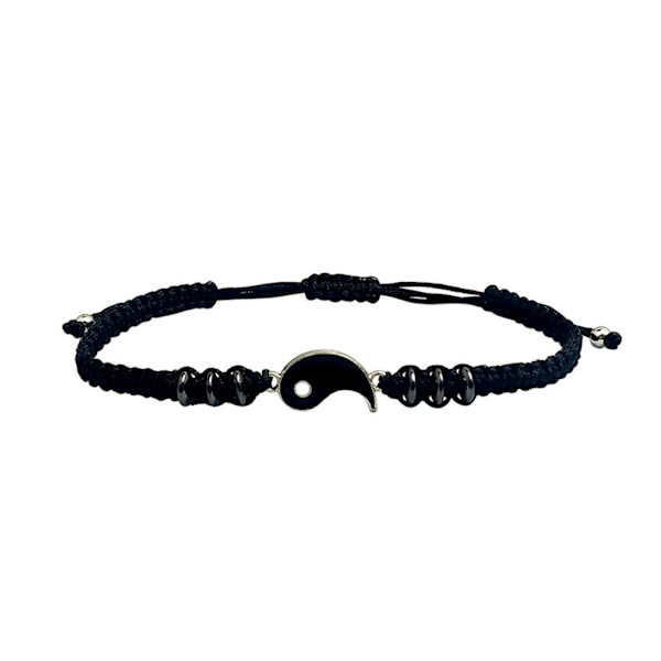 Tai Chi Flätat Armband Par Snöre Handvävt Handrep O7b3 sliver black onesize