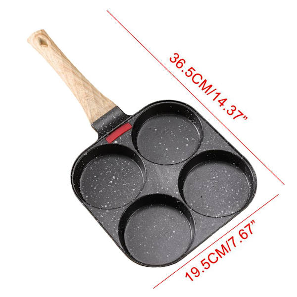 4 Håls Omelettpanna Burger Ägg Pannkakstillverkare Bakelit 2024A Stekpanna X5J6