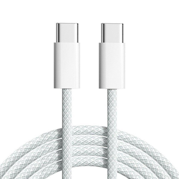 För iPhone 15 Pro Max Plus USB-C Kabel Typ-C Laddningssladd L3U1 gray white 1M