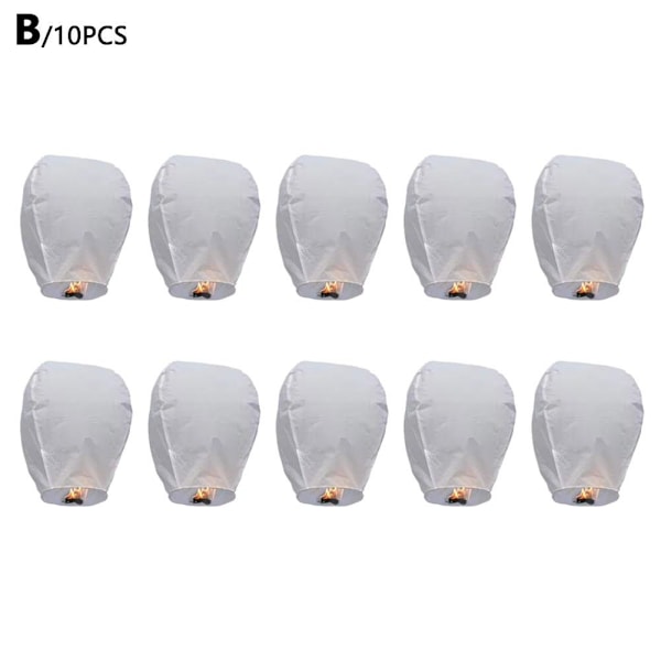 10 st Önskelyktor Kongming Lykta Ballonger Släpp i Himmelen Minnes Fe White 10 pcs