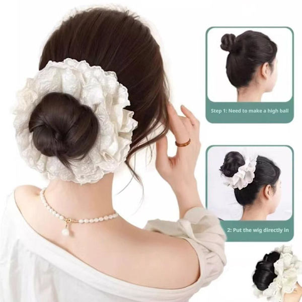 Spets Blomma Knopp Boll Huvud Peruk Vår Söt Och Mild Stil Stor Koreansk Huvud Hår Trendig N9u8 Light Brown One size