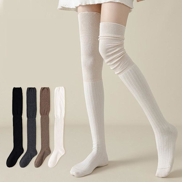 Lårhöga strumpor damer över knäet långa strumpor termiska varma parti F6D1 Gray One size