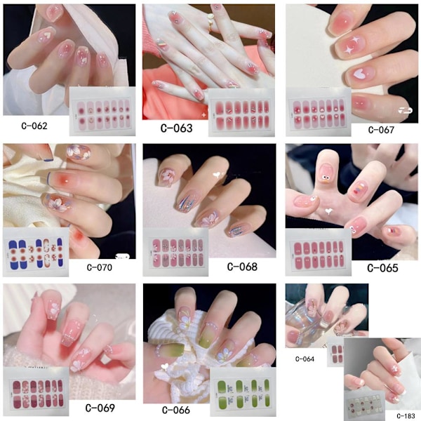 14 st 3D Blomster Nagelsticker - Lätt att Ta Bort - Flickaktigt Hjärta Sommar Nagelsti S1U3 C-062 14pcs