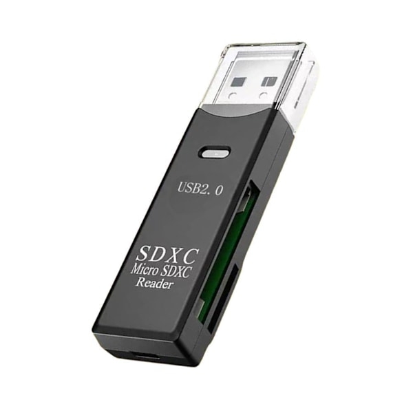 Två-i-ett USB3.0 Kortläsare Mobiltelefon TF-kort Kamera SD-kort Plug And Re <! BLACK USB2.0