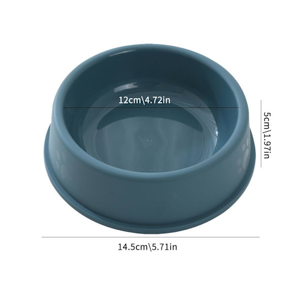 Hundmatskål med tassavtryck, halkfri, universell för husdjur. blue 1pcs