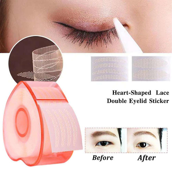 300 st Eyelid Tape Spets Dubbel Ögonlock Sticker Osynlig Hjärta Hot E4 Q4 N5N2 skin toneB L type 