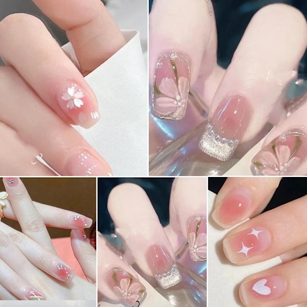 14 st 3D Blomster Nagelsticker - Lätt att Ta Bort - Flickaktigt Hjärta Sommar Nagelsti S1U3 C-064 14pcs