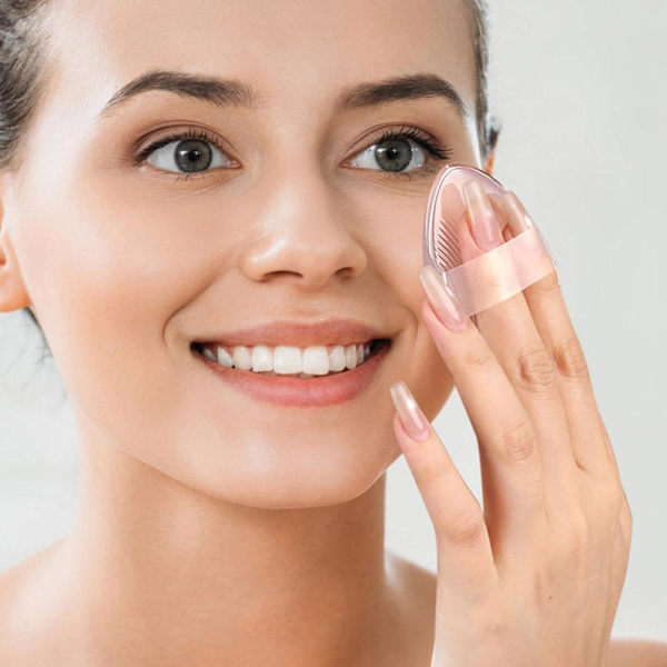 Jelly Mjuk Silikon Gel Puder Puff Svamp för Kosmetiskt Ansikte Fou circular 1pcs