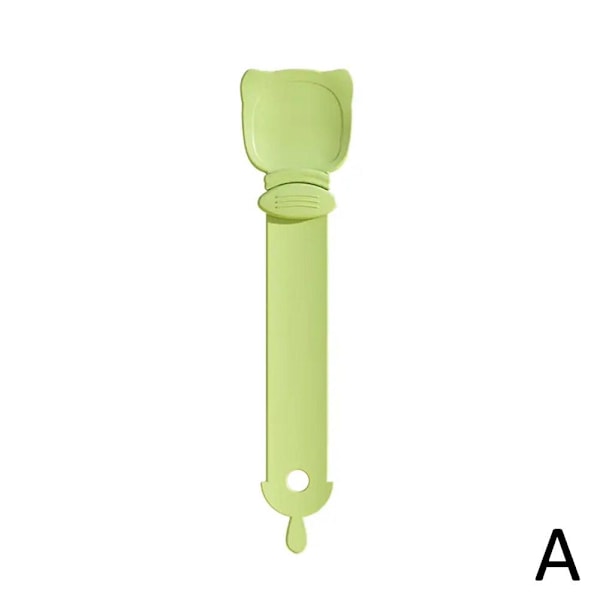 Kattsked för remsfoder Rengöringsbar Sked Lätt att Pressa Med Kortplats Förhindra Spill Squeezer Cereal Y7s6 white 1pcs
