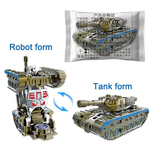 Kreativ Mech Fidget Spinner Simulerad Tank Deformation Robot Vuxen Fidget. Golden 1pcs
