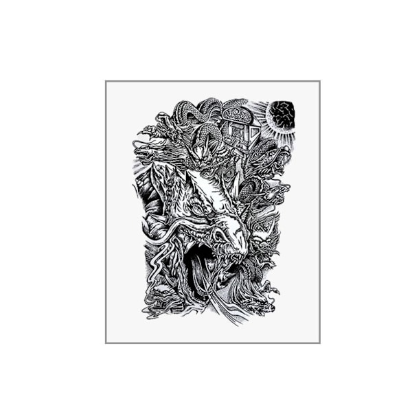 Japanska Tatuering Dekaler Vattentäta Blomma Arm Tatuering Dekaler Traditionella Tatuering Dekaler style 8 1pcs